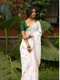 Linen Floral Printed Saree