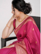 Elegant Rani Pink Soft Cotton Silk Saree with Golden Border
