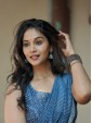Elegant Blue Striped Linen Saree for Women