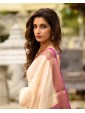 Elegant Cream Saree with Purple Designer Border