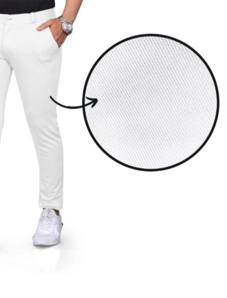 White 2 Way Plain Strachble Trouser