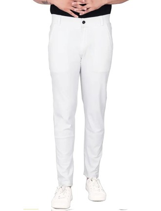 White Men Lycra Trouser Pent